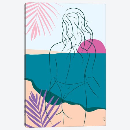 Beach Girl XII Canvas Print #RAF142} by Rafael Gomes Canvas Art