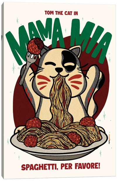 Mama Mia Spaghetti Canvas Art Print - Food & Drink Posters