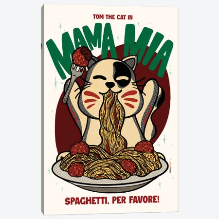 Mama Mia Spaghetti Canvas Print #RAF153} by Rafael Gomes Canvas Art Print