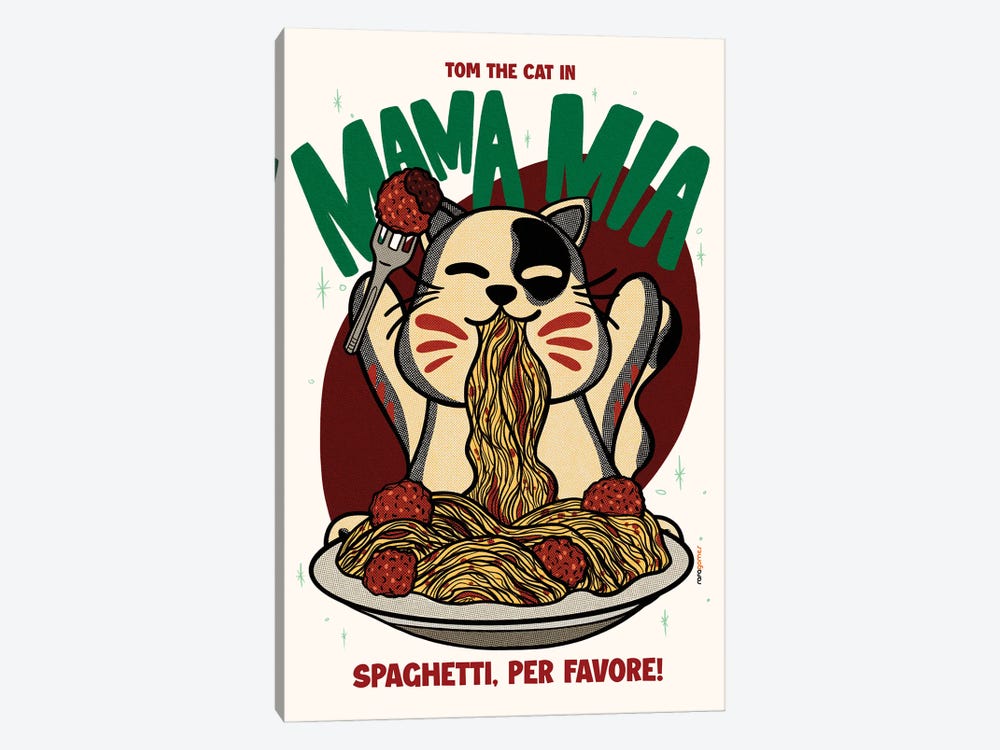 Mama Mia Spaghetti by Rafael Gomes 1-piece Canvas Artwork