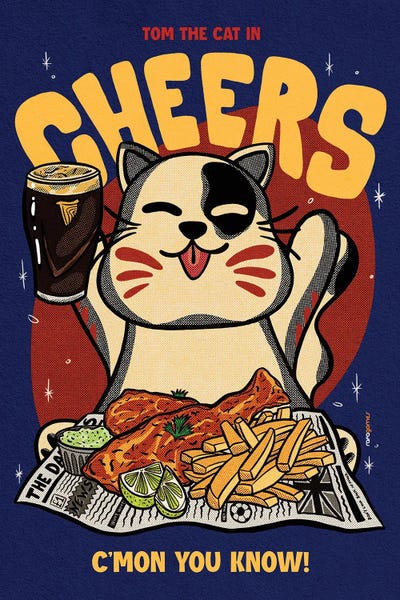 Cheers Baby by Rafael Gomes metal wall art