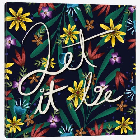 Let It Be Floral Canvas Print #RAF159} by Rafael Gomes Art Print