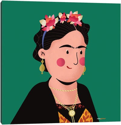 Frida Kahlo Portrait Canvas Art Print - Latin Décor