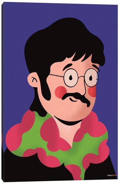 John Lennon Portrait Canvas Art Print - '70s Music
