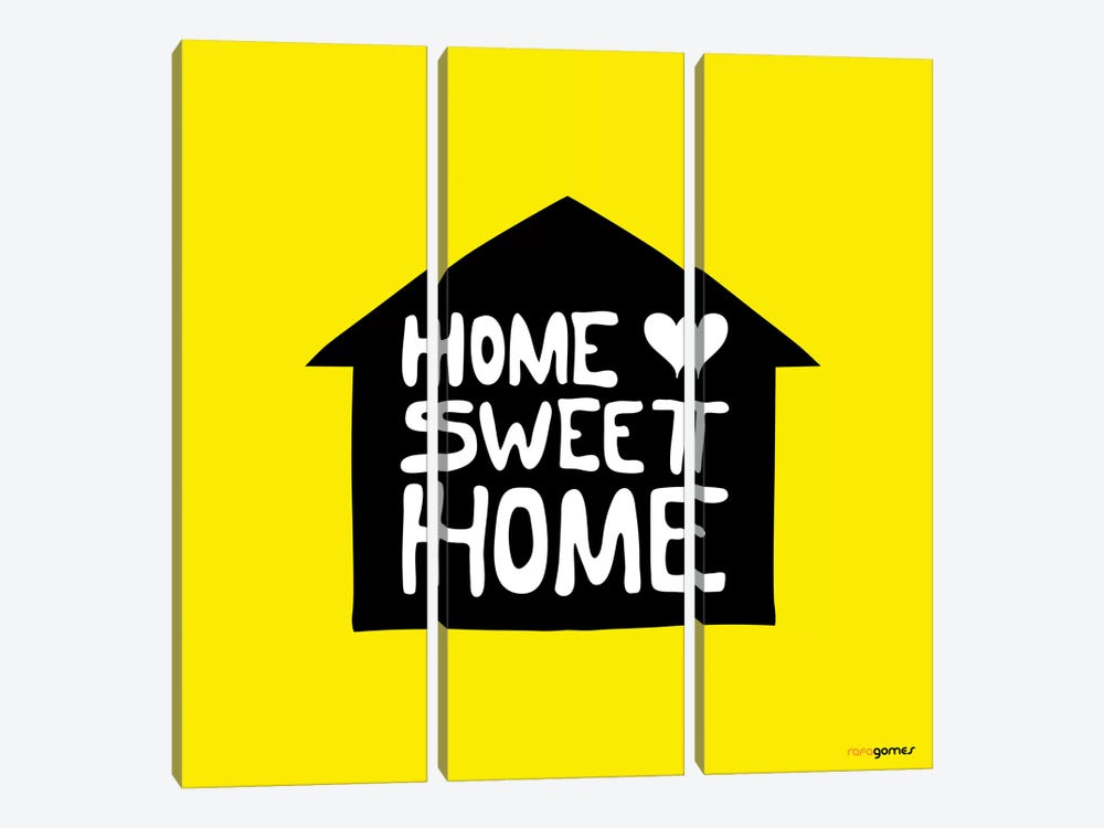 Home Sweet Home by Rafael Gomes 3-piece Canvas Print