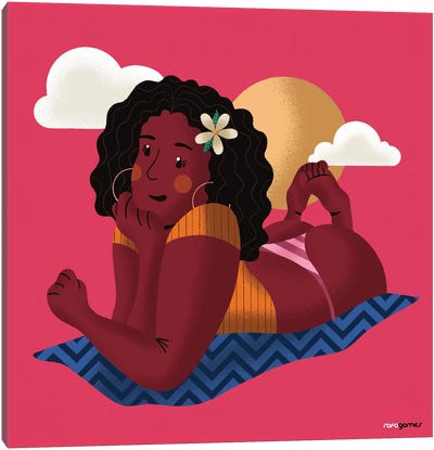 Woman On The Beach II Canvas Art Print - Rafael Gomes