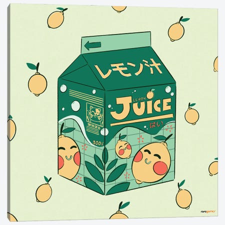 Lemon Juice Box Canvas Print #RAF184} by Rafael Gomes Art Print