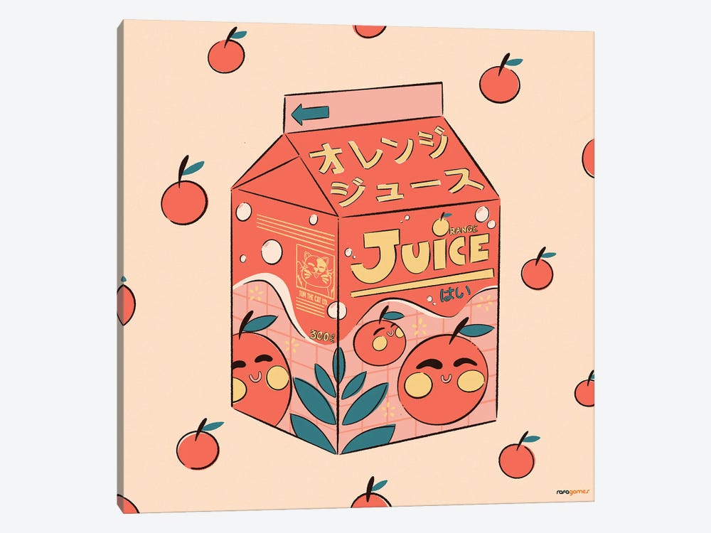 Orange Juice Box by Rafael Gomes 1-piece Canvas Art Print