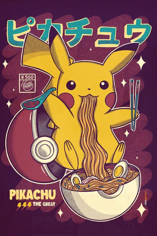 Pikachu Ramen by Rafael Gomes wall art