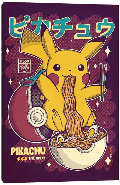 Pikachu Ramen Canvas Art Print - Game Room Art