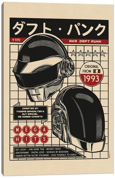 Duo Get Punk Canvas Art Print - Daft Punk
