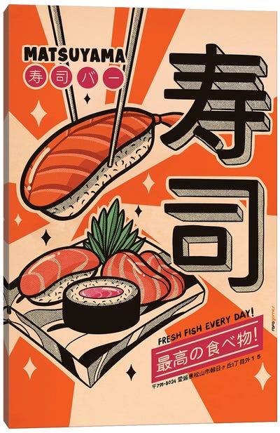 Sushi Every Day Canvas Art Print - Asian Cuisine Art