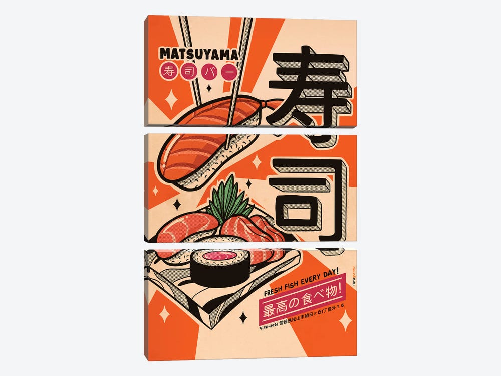 Sushi Every Day by Rafael Gomes 3-piece Canvas Artwork