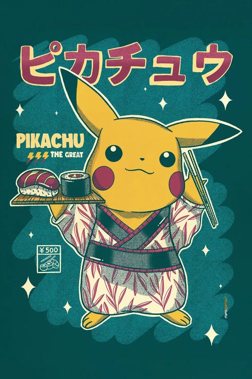 Pikachu Sushi by Rafael Gomes wall art