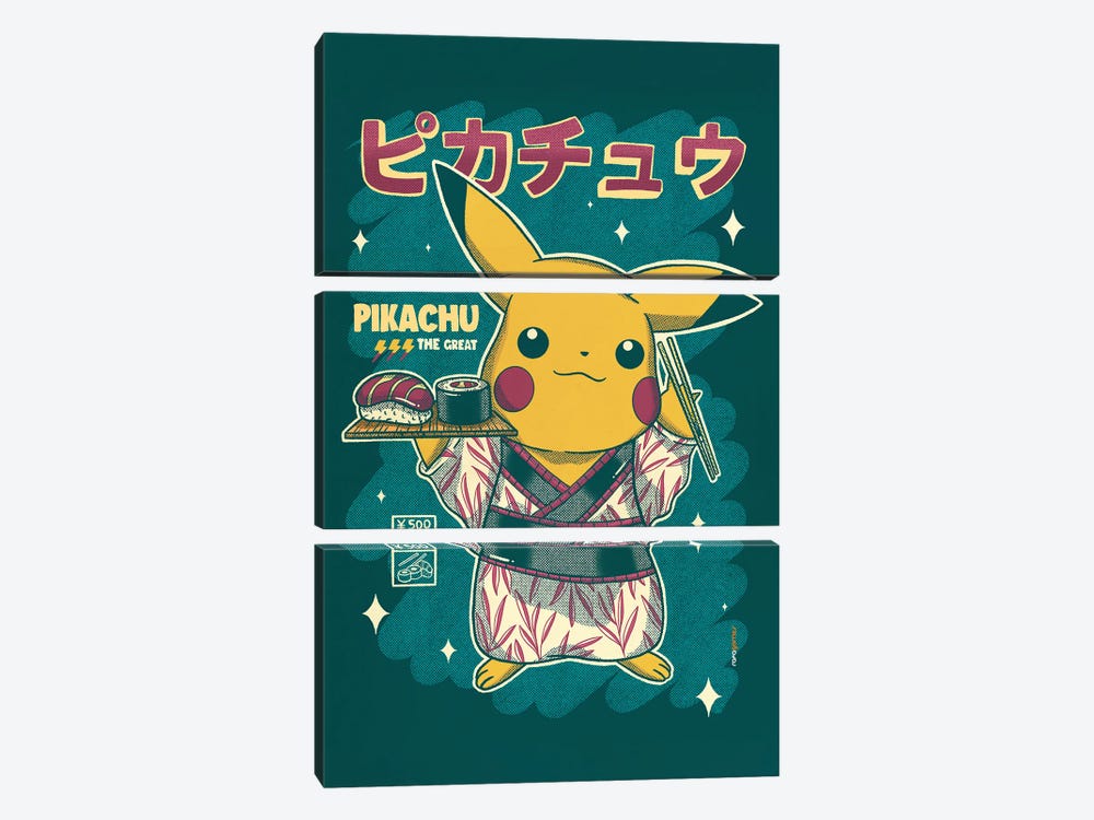 Pikachu Sushi by Rafael Gomes 3-piece Art Print