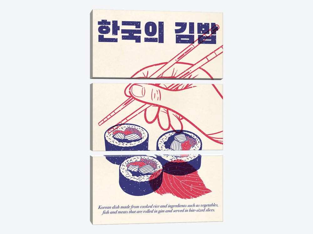 Korean Kimbap by Rafael Gomes 3-piece Canvas Artwork