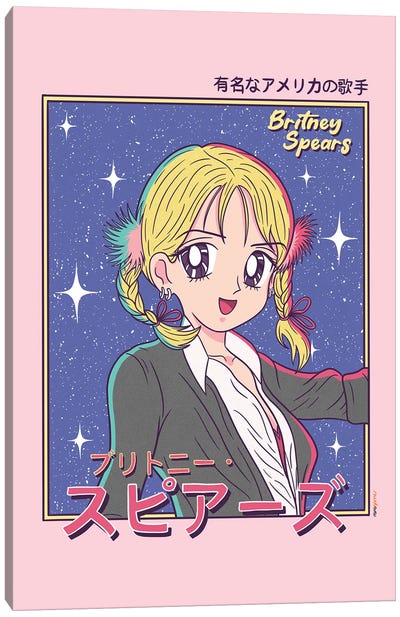 Britney Spears Anime Canvas Art Print - Rafael Gomes