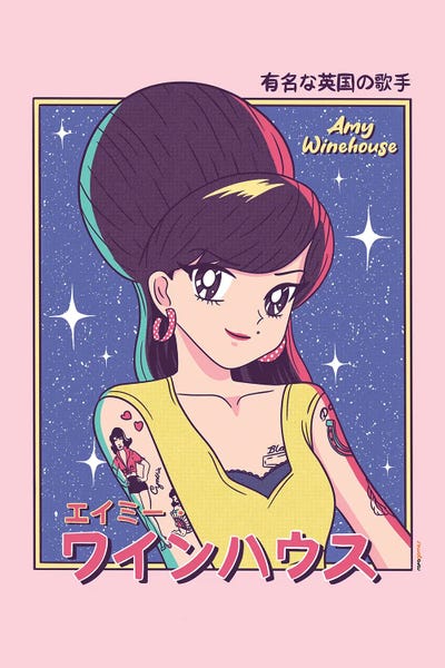 Amy Winehouse Anime Canvas Artwork by Rafael Gomes iCanvas