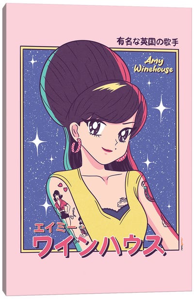Amy Winehouse Anime Canvas Art Print - Amy Winehouse