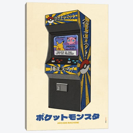 Pokemon Arcade Machine Canvas Print #RAF226} by Rafael Gomes Canvas Artwork