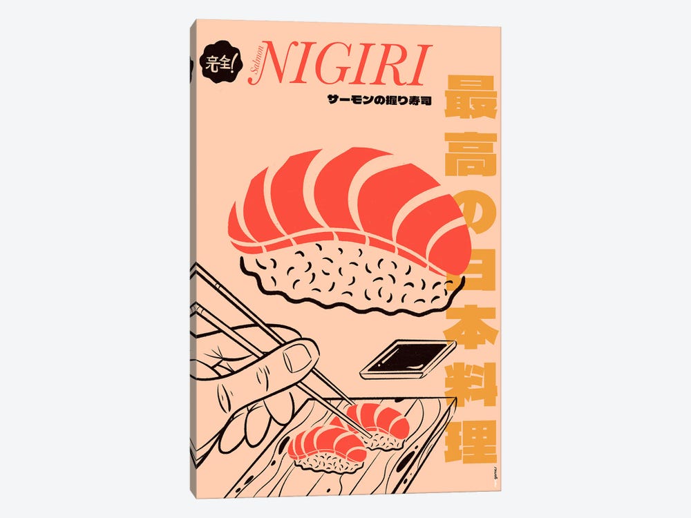 Salmon Nigiri by Rafael Gomes 1-piece Canvas Print