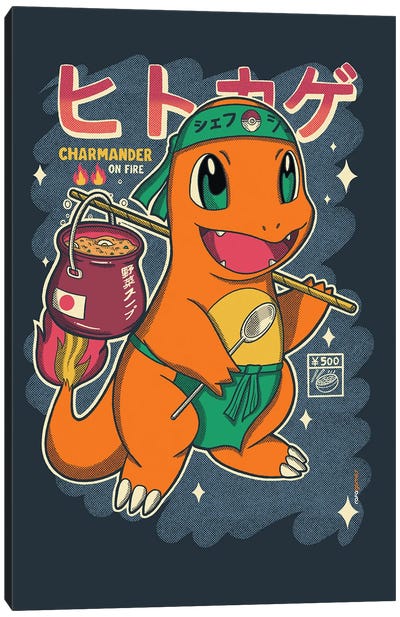Charmander Cook Canvas Art Print - Pokémon