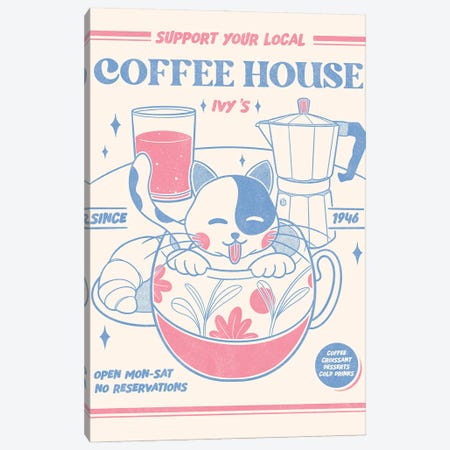 Support Your Local Coffee House Canvas Print #RAF237} by Rafael Gomes Canvas Art Print