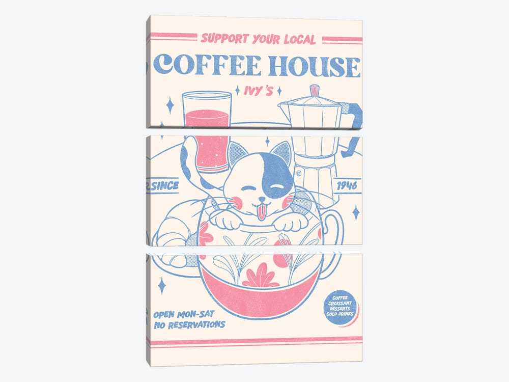 Support Your Local Coffee House by Rafael Gomes 3-piece Canvas Art