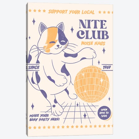 Support Your Local Nite Club Canvas Print #RAF238} by Rafael Gomes Canvas Wall Art