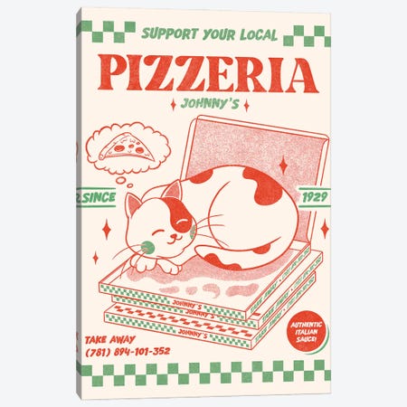 Support Your Local Pizzeria Canvas Print #RAF239} by Rafael Gomes Canvas Artwork