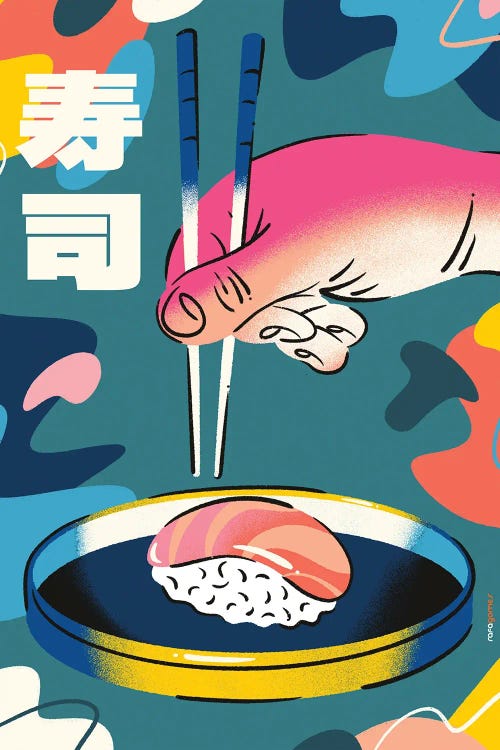 Sushi In Colors by Rafael Gomes wall art