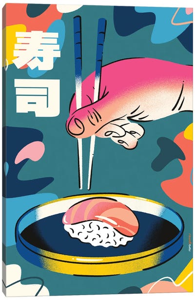 Sushi In Colors Canvas Art Print - International Cuisine Art