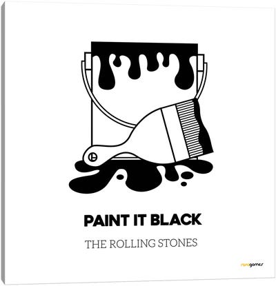 Paint It Black Canvas Art Print - Rock-n-Roll Art