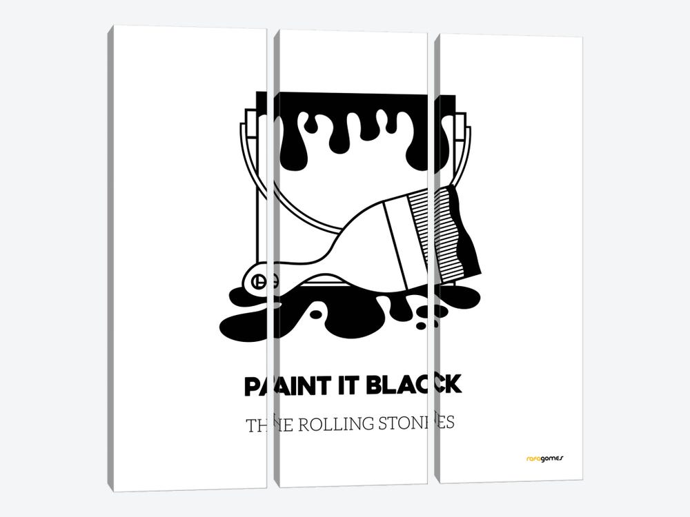 Paint It Black by Rafael Gomes 3-piece Canvas Wall Art