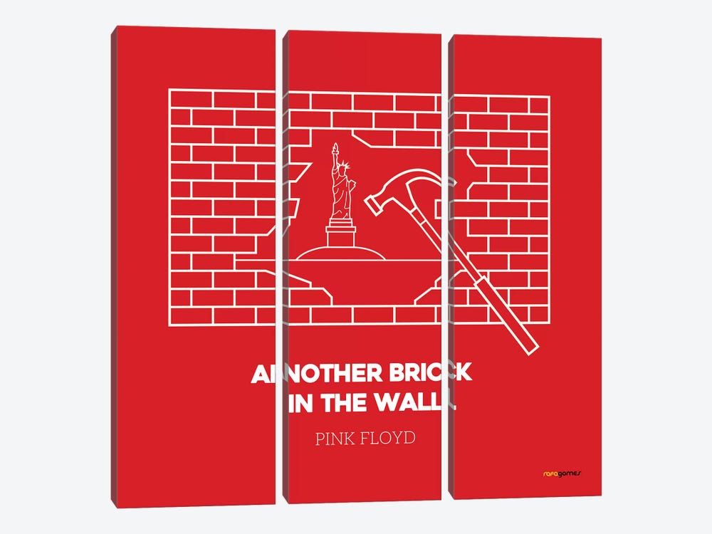 Another Brick In The Wall by Rafael Gomes 3-piece Canvas Print