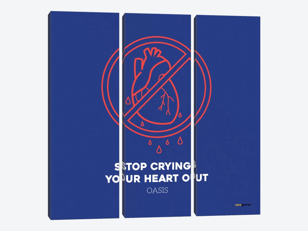 Stop Crying Your Heart Out by Rafael Gomes 3-piece Art Print