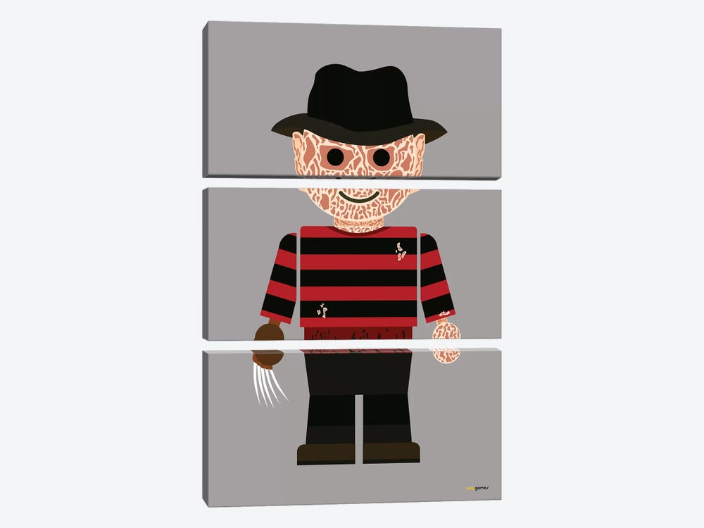 Toy Freddy Krueger by Rafael Gomes 3-piece Canvas Artwork