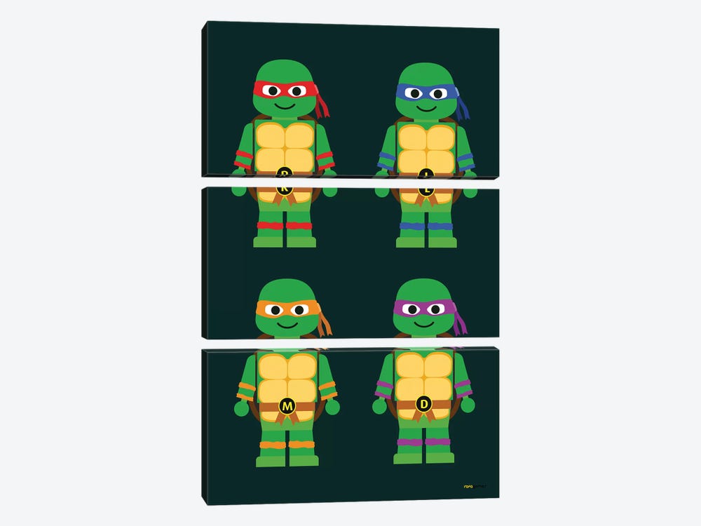 Toy Teenage Mutant Ninja Turtles by Rafael Gomes 3-piece Canvas Artwork