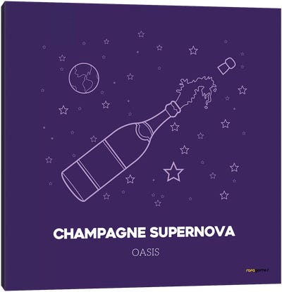 Champagne Supernova Canvas Art Print - Indigo Art