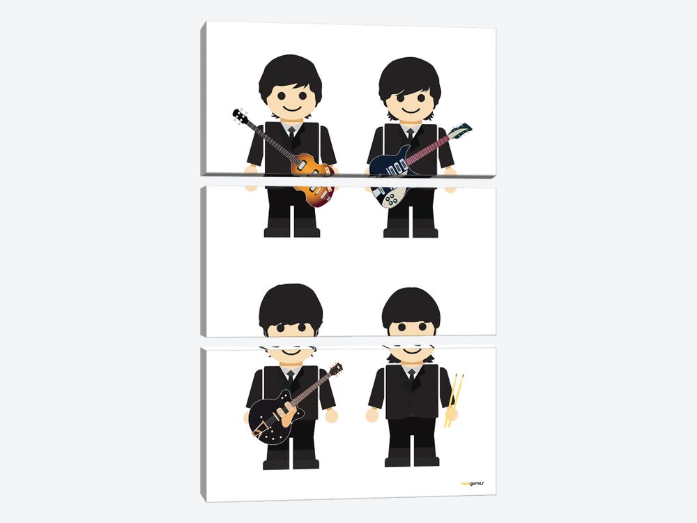 Toy The Beatles I by Rafael Gomes 3-piece Canvas Art