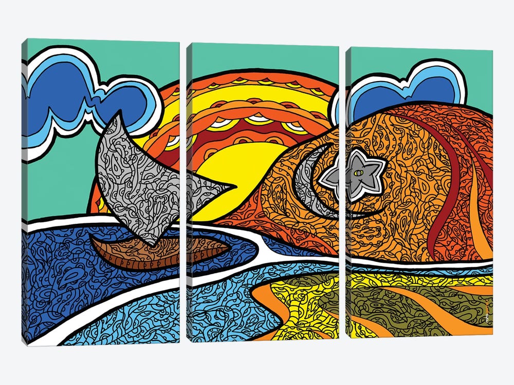 Canoa Quebrada by Rafael Gomes 3-piece Canvas Art Print