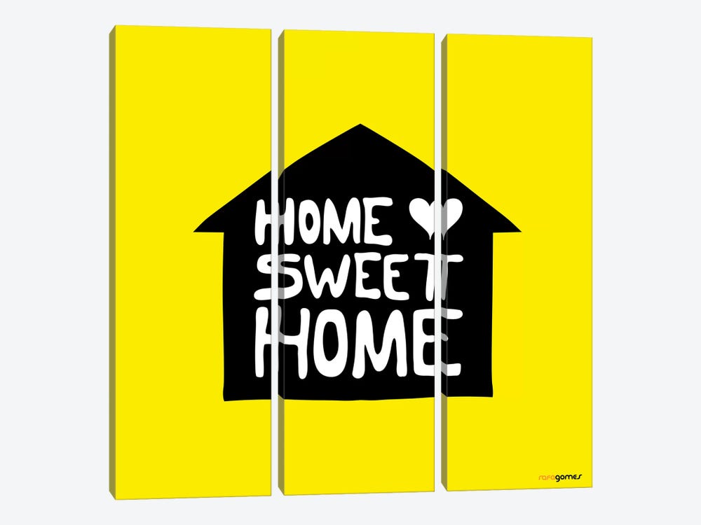 Home Sweet Home by Rafael Gomes 3-piece Canvas Print