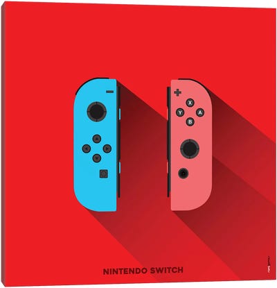 Joystick Nintendo Switch Canvas Art Print - Game Room Art