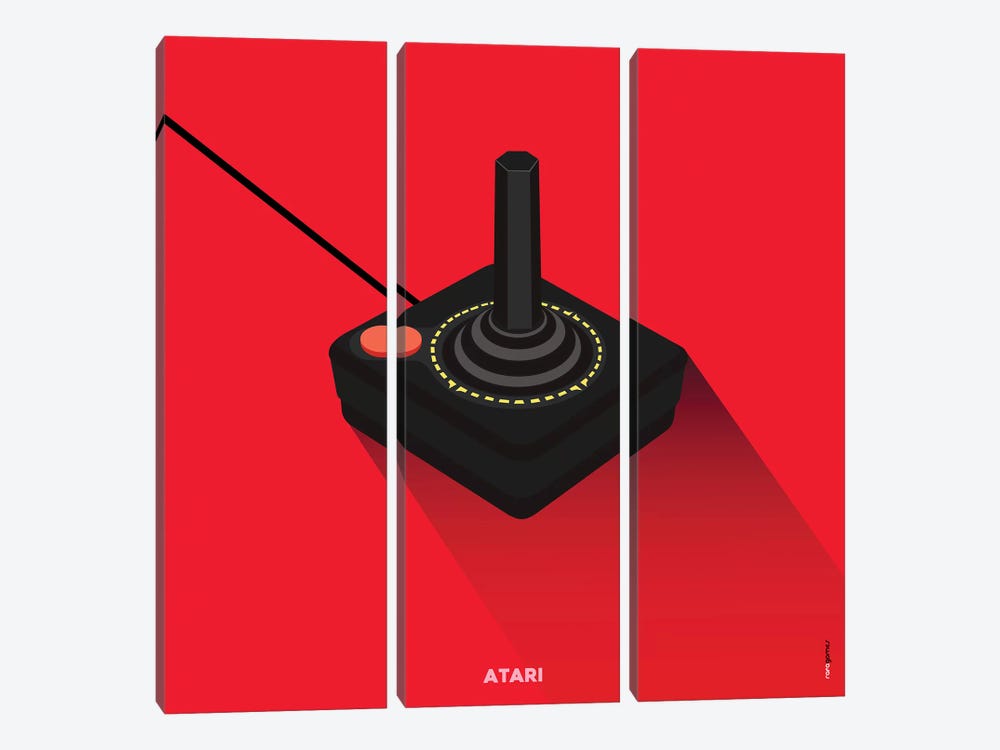 Joystick Atari by Rafael Gomes 3-piece Canvas Print
