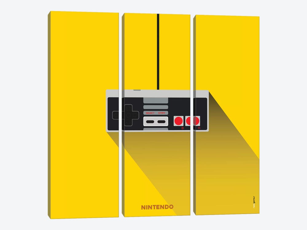 Joystick Nintendo by Rafael Gomes 3-piece Canvas Print