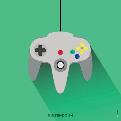 Joystick Nintendo 64 Canvas Wall Art By Rafael Gomes Icanvas