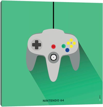 Joystick Nintendo 64 Canvas Art Print - Game Room Art