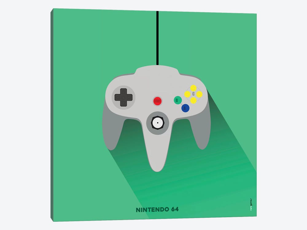 Joystick Nintendo 64 by Rafael Gomes 1-piece Canvas Art