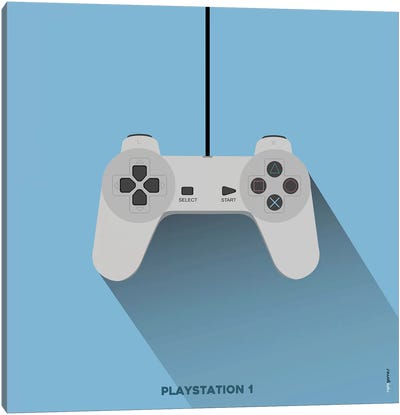 Joystick Playstation 1 Canvas Art Print - Video Game Art