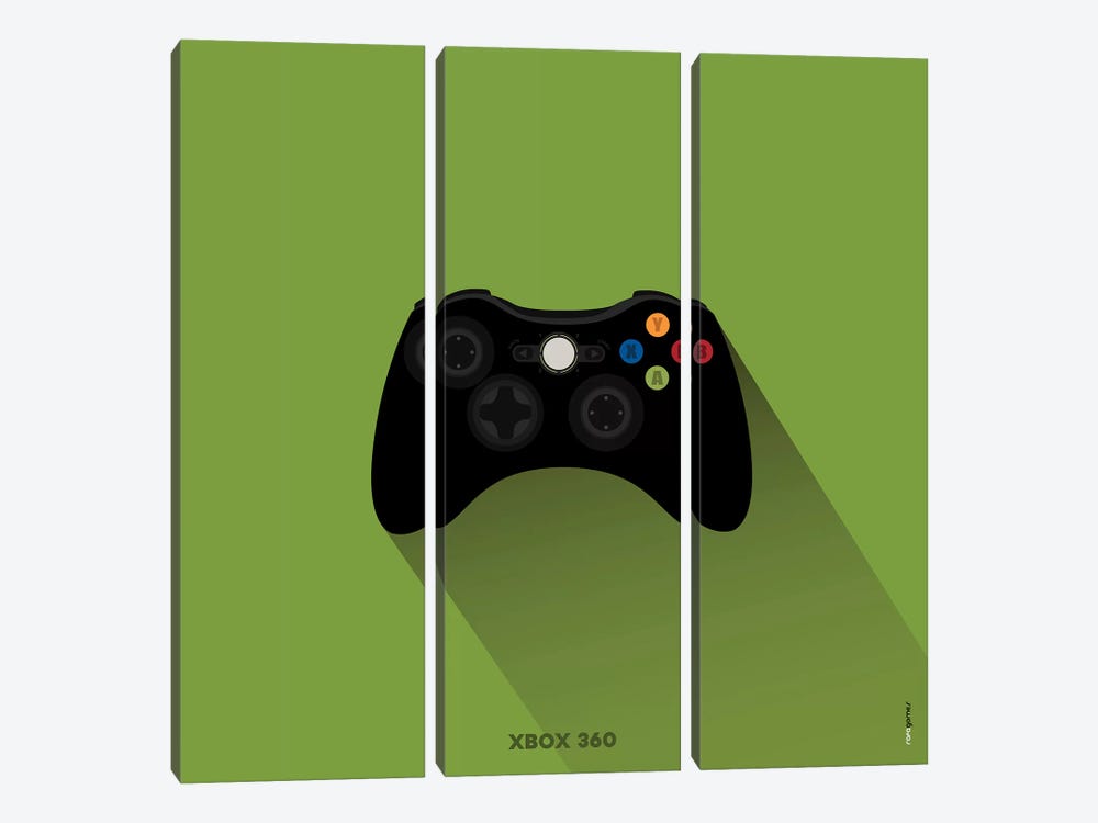 Joystick Xbox 360 by Rafael Gomes 3-piece Art Print